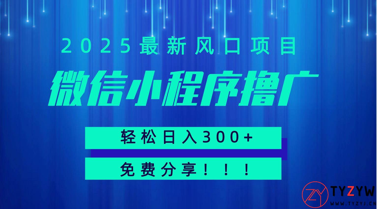 微信小程序撸广，最新风口项目，日入300+ 免费分享 可批量操作 小白可轻松上手！！-天云资源网