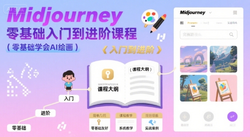 midjourney零基础入门到进阶课程，零基础学会AI绘画-天云资源网
