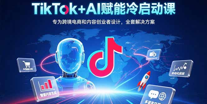 TikTok+AI赋能冷启动课：专为跨境电商和内容创业者设计，全套解决方案-天云资源网