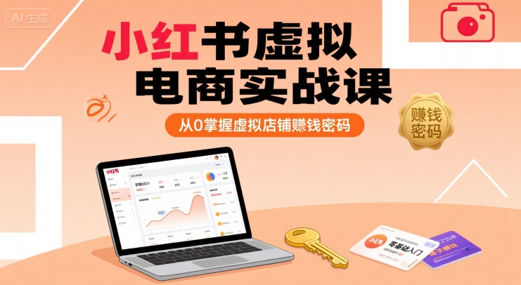 小红书虚拟电商实战课，从0掌握虚拟店铺賺钱密码(更新)-天云资源网