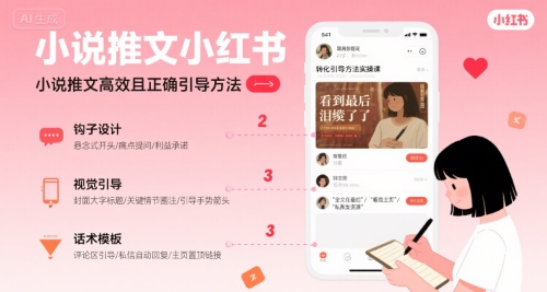 小说推文小红书高转化引导方法实操课，小说推文高效且正确引导方法-天云资源网