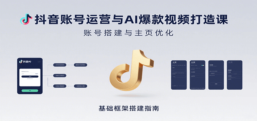 抖音账号运营与AI爆款视频打造课：含账号搭建、运营及多种AI特效视频制作方法-天云资源网