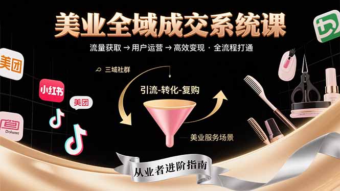 美业全域成交系统课程：帮助美业从业者打通从流量获取到高效变现全流程-天云资源网