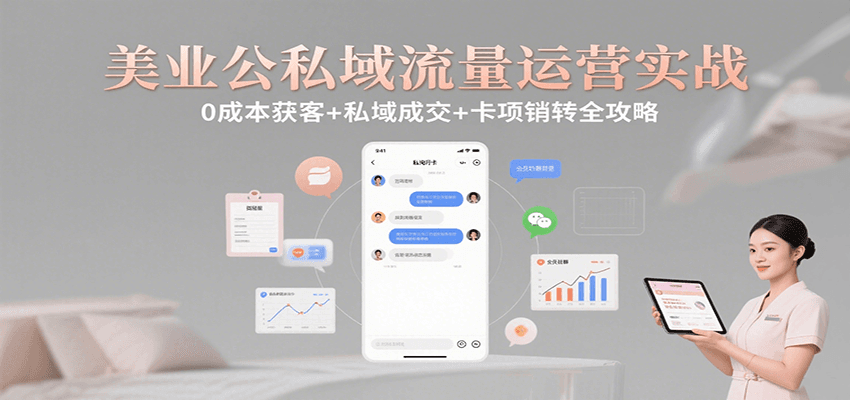 美业公私域流量运营实战：0成本获客+私域成交+卡项销转全攻略-天云资源网