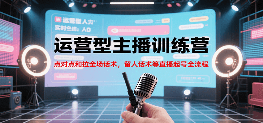 运营型主播训练营，点对点和拉全场话术，留人话术等直播起号全流程(更新8月)-天云资源网