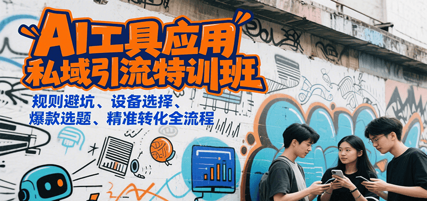 AI工具应用私域引流特训班，规则避坑、设备选择、爆款选题、精准转化全流程-天云资源网