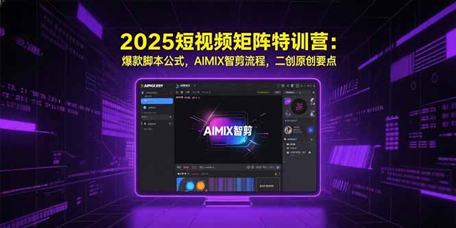 2025短视频矩阵特训营：爆款脚本公式，AIMIX智剪流程，二创原创要点-天云资源网