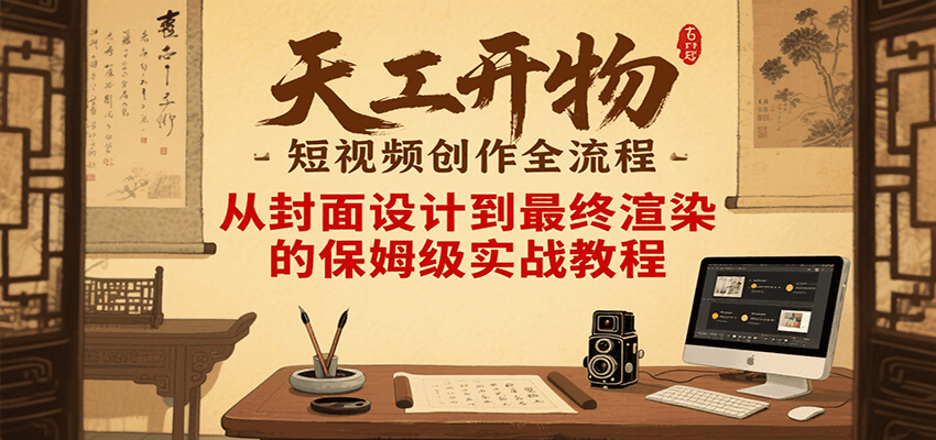 天工开物短视频创作全流程，从封面设计到最终渲染的保姆级实战教程-天云资源网
