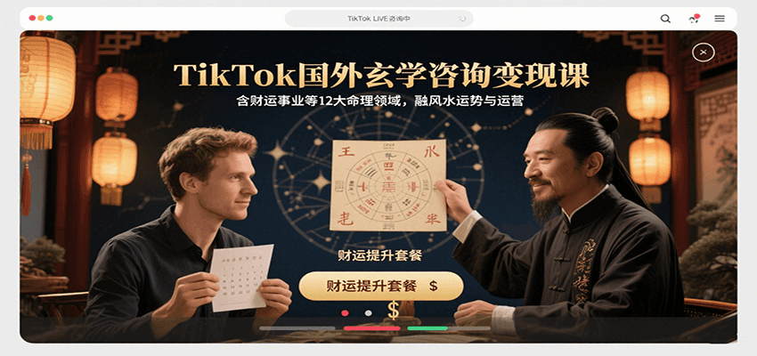 TikTok国外玄学咨询变现课，含财运事业等12大命理领域，融风水运势与运营-天云资源网