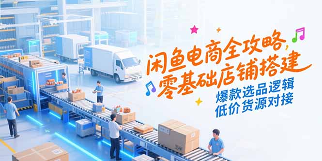 闲鱼电商全攻略,零基础店铺搭建,爆款选品逻辑,低价货源对接-天云资源网