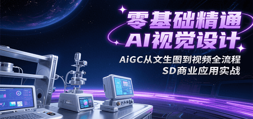 零基础精通AI视觉设计，AiGC从文生图到视频全流程，SD商业应用实战-天云资源网