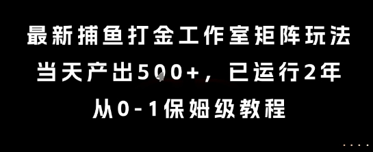 最新捕鱼打金工作室矩阵玩法，当天产出5张+，已运行2年，从0-1保姆级教程【揭秘】-天云资源网