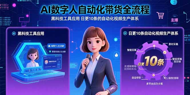 AI数字人自动化带货全流程：黑科技工具应用 日更10条的自动化视频生产体系-天云资源网