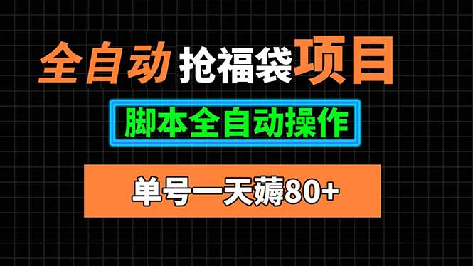 全自动抢福袋项目，单号一天80+脚本全自动操作-天云资源网