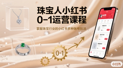 珠宝人小红书0-1运营课程，掌握珠宝行业的小红书多种账号玩法-天云资源网