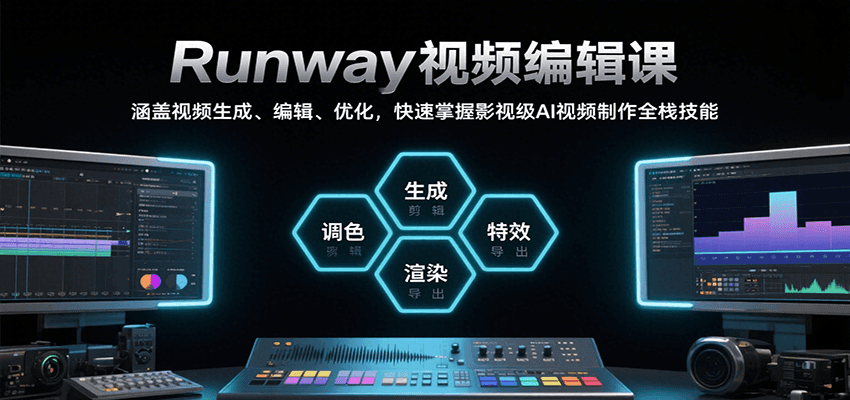 Runway视频编辑课，涵盖视频生成、编辑、优化，快速掌握影视级AI视频制作全栈技能-天云资源网