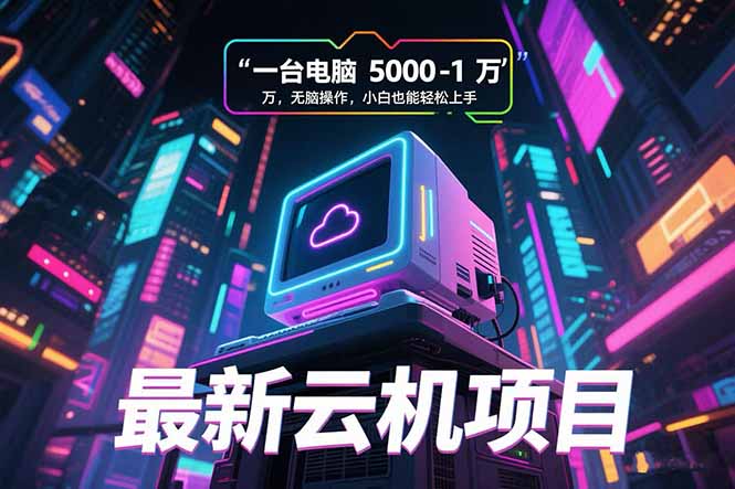 最新云机项目 一台电脑5000到10000 无脑操作小白也能轻松上手-天云资源网