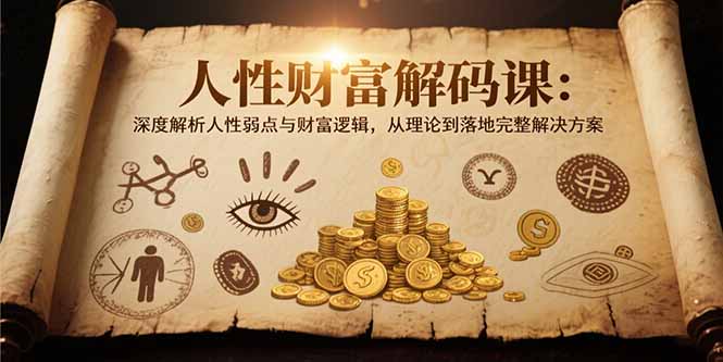 人性财富解码课6.0：深度解析人性弱点与财富逻辑，理论到落地完整解决方案-天云资源网