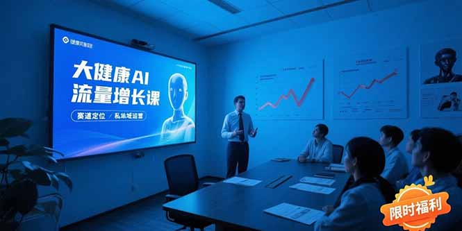 大健康AI流量增长课8.0，赛道定位方法论，AI数字人内容生产，私域转化运营-天云资源网