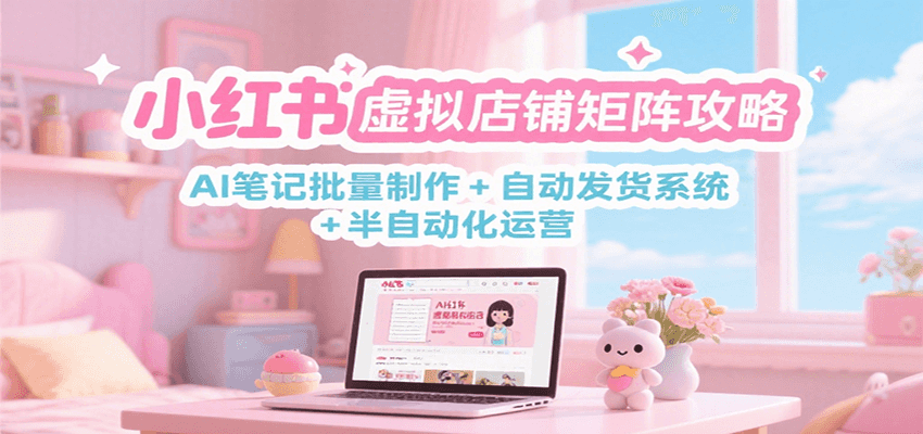小红书虚拟店铺矩阵攻略:AI笔记批量制作 + 自动发货系统 + 半自动化运营-天云资源网