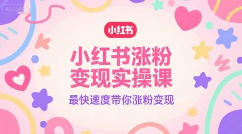 小红书涨粉变现实操课，最快速度带你涨粉变现-天云资源网