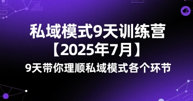 私域模式9天训练营【2025年7月】​9天带你理顺私域模式各个环节-天云资源网