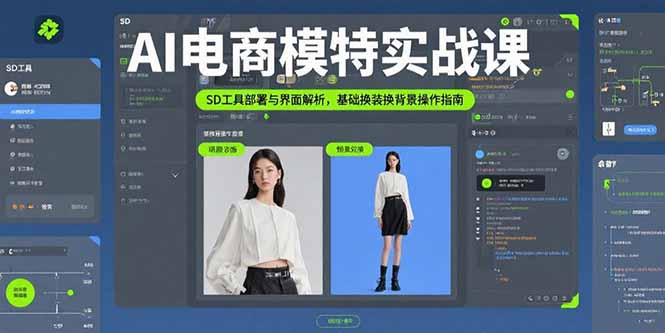 AI电商模特实战课，SD工具部署与界面解析，基础换装换背景操作指南-天云资源网