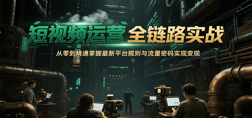 短视频运营全链路实战，从零到精通掌握最新平台规则与流量密码实现变现-天云资源网