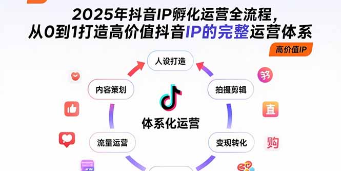 2025年抖音IP孵化运营全流程，从0到1打造高价值抖音IP的完整运营体系-天云资源网