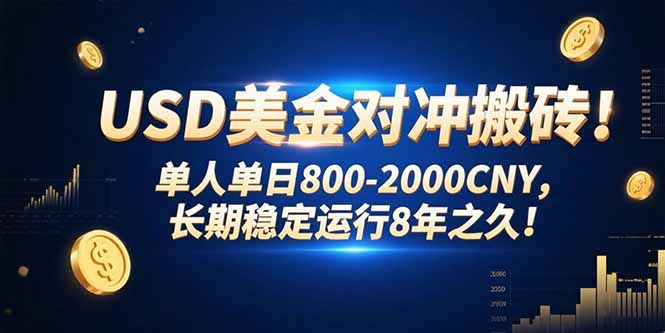 USD美金对冲搬砖!单人单日800-2000CNY，长期稳定运行8年之久!-天云资源网