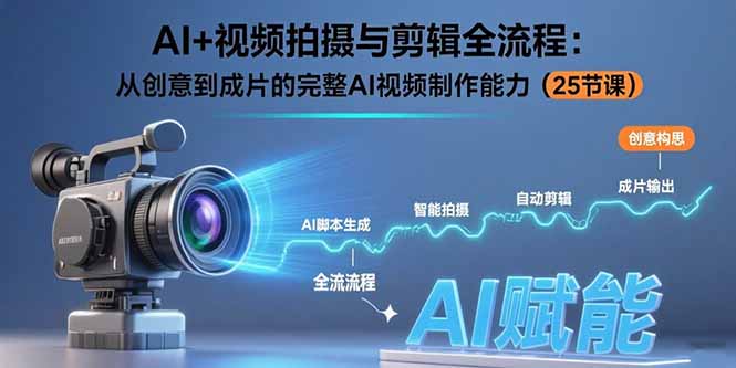 AI+视频拍摄与剪辑全流程：从创意到成片的完整AI视频制作能力(25节课-天云资源网