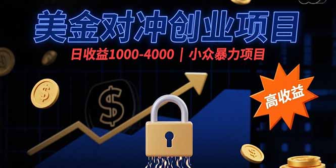 美金对冲创业项目，日收益1000-4000，小众暴力项目-天云资源网