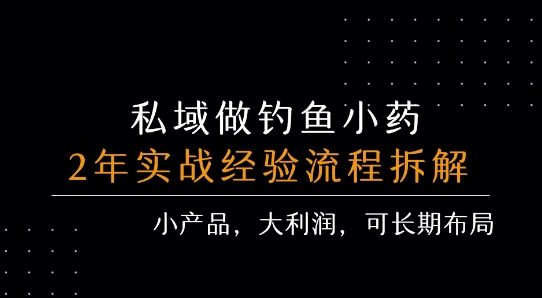 私域做钓鱼小药 每单利润3张+ 详细流程拆解-天云资源网