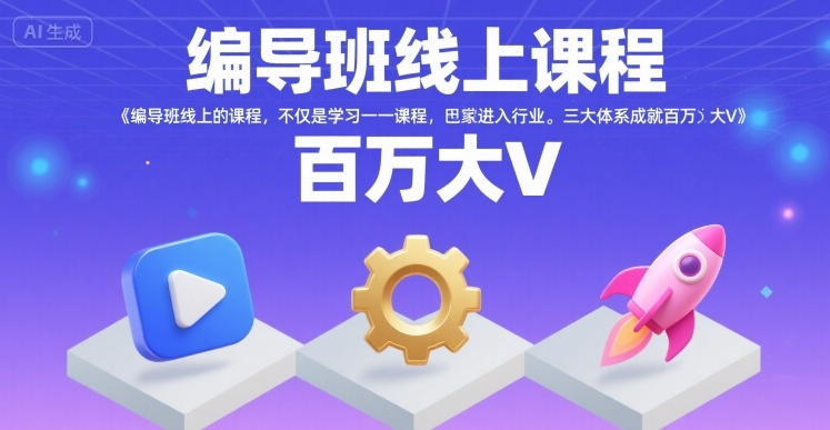 编导班线上课程，不仅是学习一门课程，更是进入一个行业，三大体系成就百万大V-天云资源网