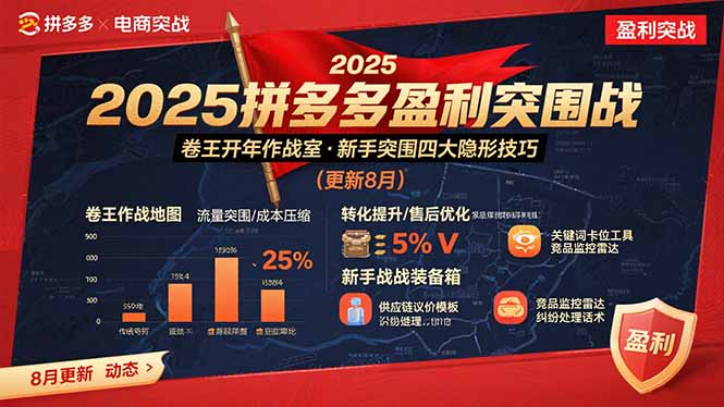2025拼多多盈利突围战：卷王开年作战室，新手突围四大隐形技巧(更新8月-天云资源网