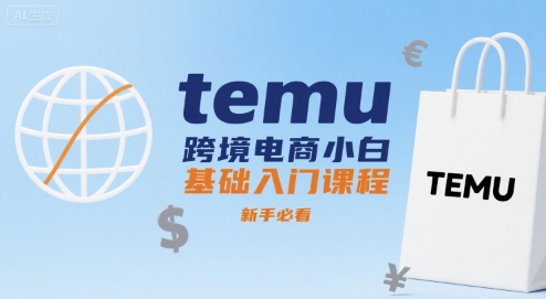 temu跨境电商小白基础入门课程，新手必看-天云资源网