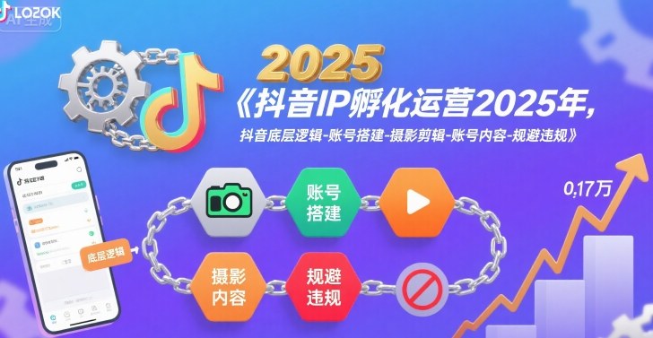 抖音IP孵化运营2025年，抖音底层逻辑-账号搭建-摄影剪辑-账号内容-规避违规-天云资源网