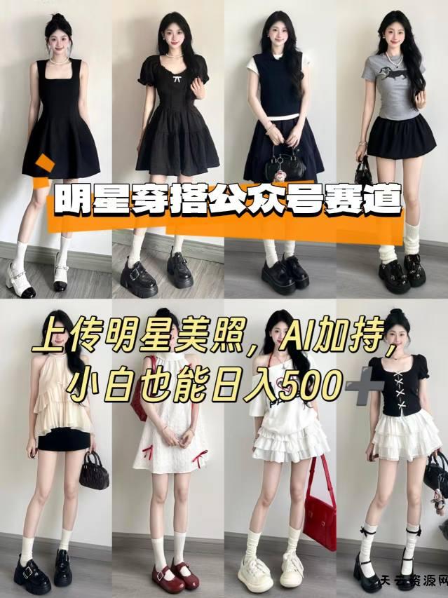 公众号明星穿搭赛道，上传明星美照，AI加持，小白也能日入5张-天云资源网