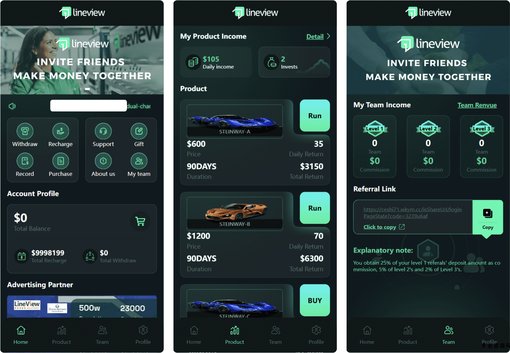 lineview海外汽车投资理财源码/前端html+后端PHP-天云资源网