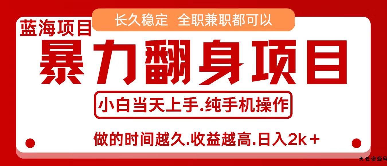 零成本信息差赚钱，小白轻松上手，年前翻项目，8天赚1.6w-天云资源网