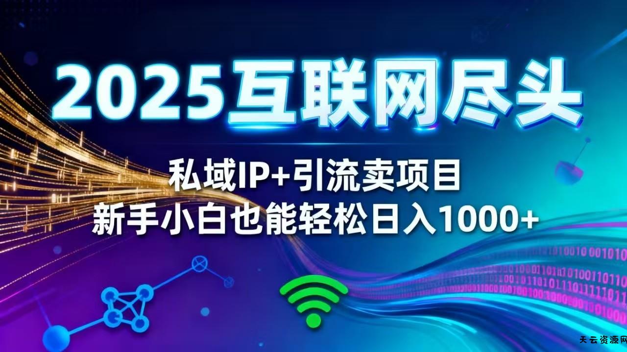 2025网创尽头王炸项目！私域 IP + 精准引流，新手小白在家躺赚日入 1000+-天云资源网