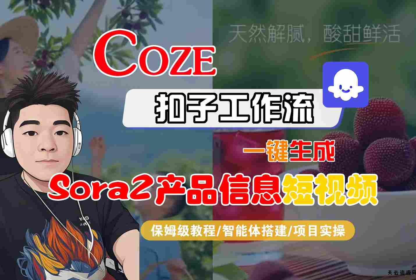 Coze扣子智能体工作流一键生成“SORA2产品信息“短视频，全流程保姆级教学-天云资源网