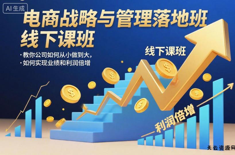 电商战略与管理落地班线下课，教你公司如何从小做到大，如何实现业绩和利润倍增【录音】-天云资源网