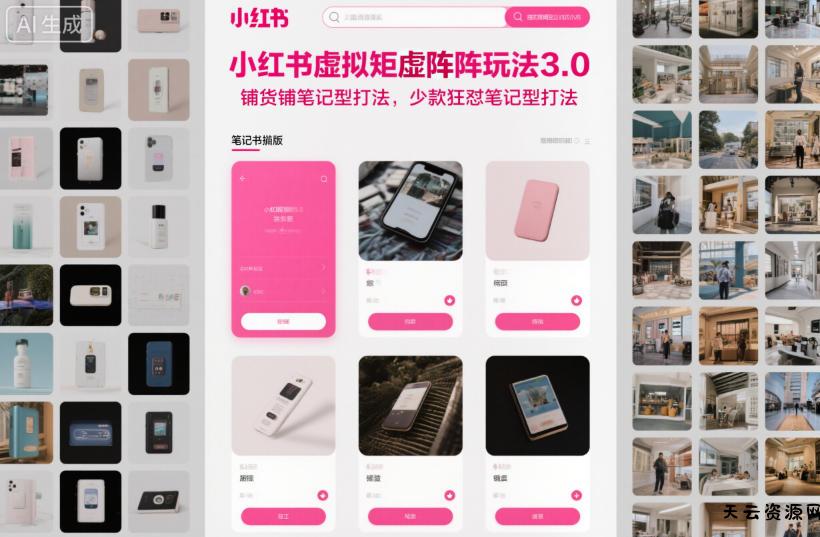 小红书虚拟矩阵玩法3.0，铺货铺笔记型打法，少款狂怼笔记型打法-天云资源网