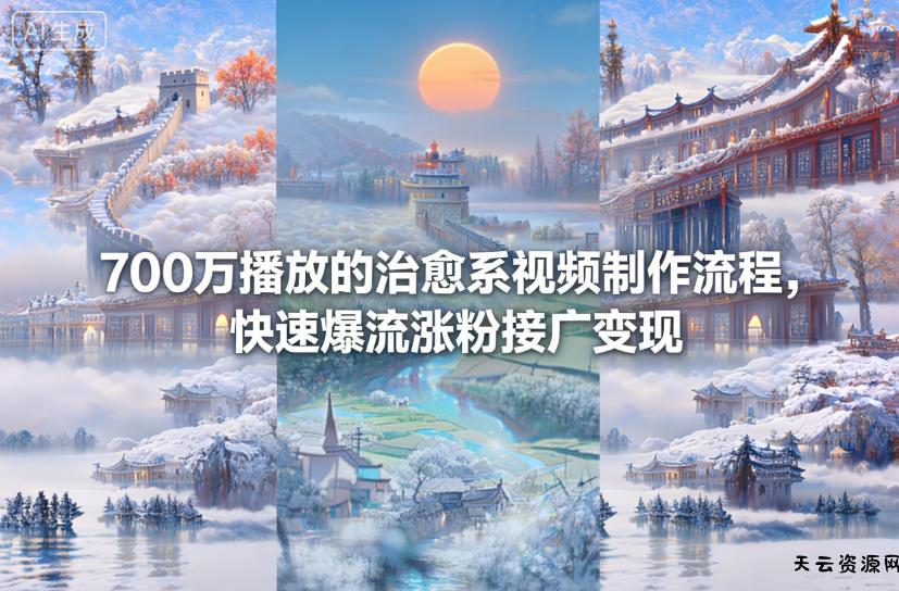 700万播放的治愈系视频制作流程，快速爆流涨粉接广变现-天云资源网