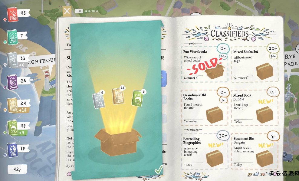 switch游戏《小小书店 Tiny Bookshop》美版中文+1.0.4补丁NSZ下载-天云资源网