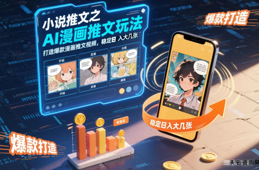 小说推文之AI漫画推文玩法,打造爆款漫画推文视频,稳定日入大几张-天云资源网
