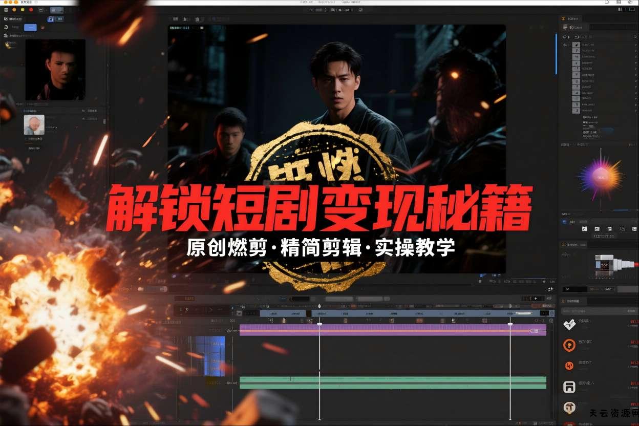 短剧拉新之原创燃剪精简剪辑实操课，解锁短剧变现秘籍-天云资源网