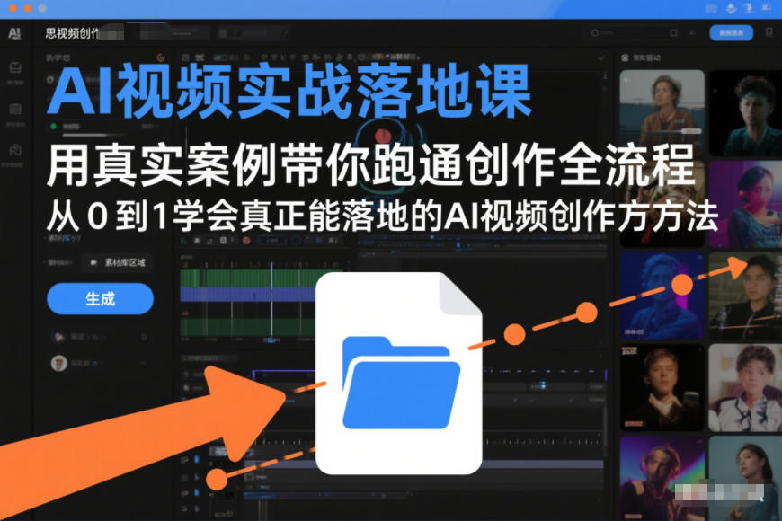 AI视频实战落地课，用真实案例带你跑通创作全流程，从0到1学会真正能落地的AI视频创作方法-天云资源网