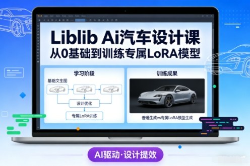Liblib Ai汽车设计课，从0基础文生图，到教你训练专属设计和风格LoRA模型-天云资源网